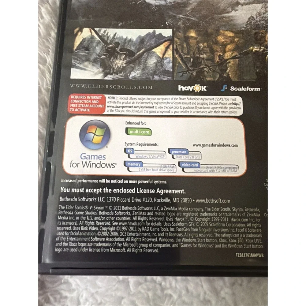 Skyrim The Elder Scrolls V 2011 PC DVD ROM Games for Windows CIB Complete Map